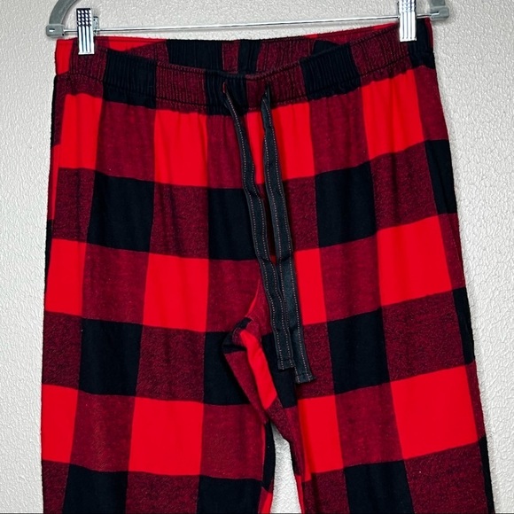 Old Navy Womens Size L Black White Buffalo Plaid Sleep Pants Drawstring Closure - Picture 3 of 7